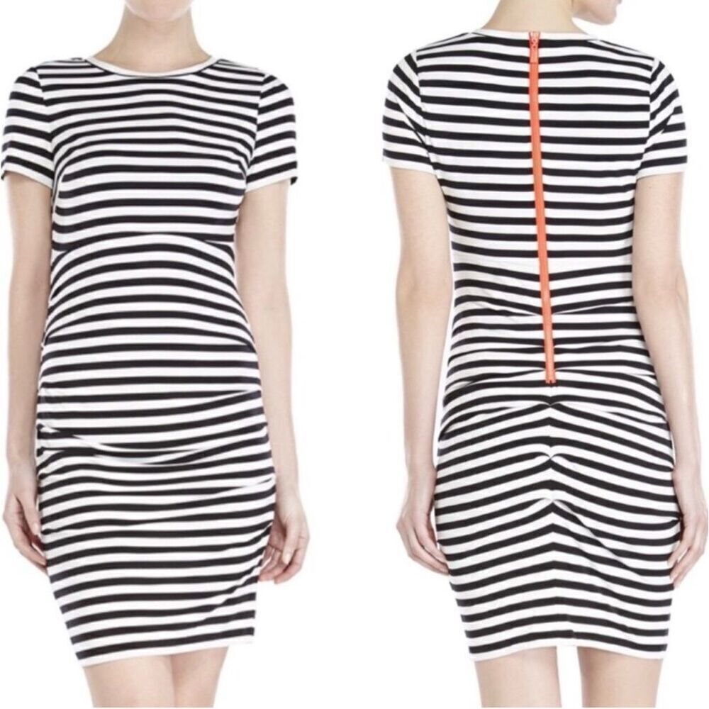 Vince Camuto Multicolor Striped Short Sleeve Bodycon Womens Dress Size 6